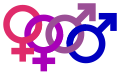 Four interlocking gender symbols