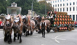 Attelage de brasserie à la parade d'ouverture de l'Oktoberfest de 2006