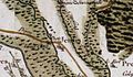 Carte de Cassini montrant la ville de « Jenlis » et le vieux château au XVIIIe siècle.