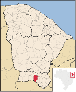 Location of Crato in the state Ceará