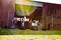 Live music performed on the back lawn at Double Shoals Cotton Mill