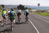 Riders approaching Lorne, 2009