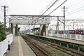 The platforms and footbridge in 2008 before the addition of passenger lifts