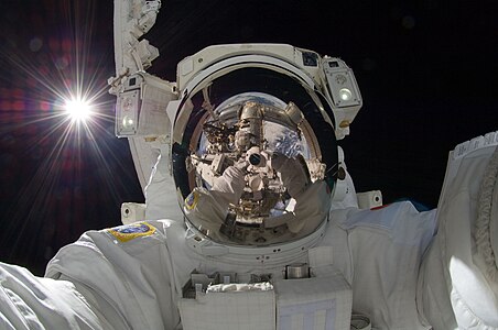 Space selfie, by Akihiko Hoshide