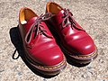 Cherry red colour Dr. Martens 1461 shoes