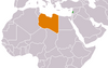 Location map for Lebanon and Libya.