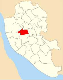 A map showing the ward boundaries of the 2004 Kensington & Fairfield ward
