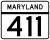 Maryland Route 411 marker