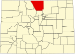 State map highlighting Larimer County
