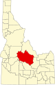 State map highlighting Custer County