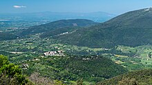 View from a mountain top on Montasola, Latium in Italy.