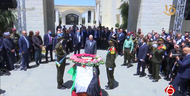 Mahmoud Abbas witnesses Shireen Abu Akleh's official funeral.