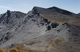 Vue du pic de Caramantran et du col de Chamoussiere.