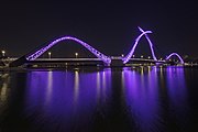 The bridge illuminated in purple for the Queen's Platinum Jubilee in 2022
