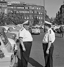 Policemen on Blaha Lujza tér, 1969