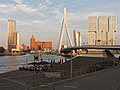 Rotterdam, the bridge (de Erasmusbrug) and de Kop van Zuid