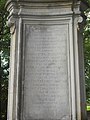 The Drifting Sands Monument in Tisvilde, raised in 1738. Texts in Danish, German and Latin.