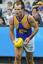 Male footballer about to kick a ball