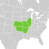 Symphyotrichum anomalum distribution map: US — Arkansas, Illinois, Kansas, Missouri, and Oklahoma.