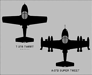 الظهر المتوقع مخطط T-37B "تويتر"-37B "سوبر تويت".