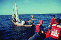 Image 34U.S. Coast Guard intercepting Haitian refugees, 1998 (from History of Haiti)