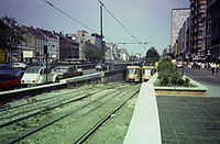 Brüssel, 1985: Südliche Rampe des Prémétro-Tunnels entlang der Petite Ceinture; wurde im selben Jahr mit der Südverlängerung des Tunnels nach Louise/Louiza aufgegeben