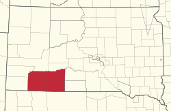 Location of the reservation in South Dakota