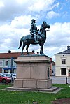 Alfred Ohlsons Smålandsryttaren, rest 1929 på Stora torget i Eksjö.