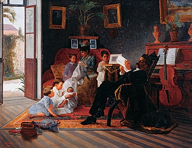 Scene of Adolfo Pinto [pt]'s Family José Ferraz de Almeida Júnior (1891)
