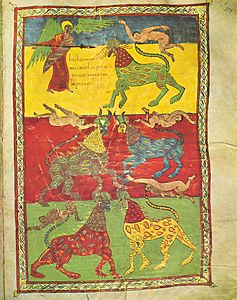 Beatus de Valladolid, f°120 Las Bestias monstruosas