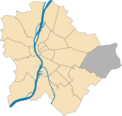 Location of District XVII in Budapest (grey)