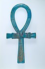 An ankh made of Egyptian faience