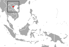 Carte de l'Asie du sud est avec un point rouge sur le Viet Nam