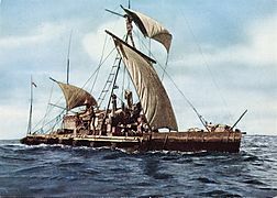 La expedición de Thor Heyerdahl en la Kon-tiki fue un intento imaginativo de arqueología o antropología experimental que pretendía comprobar la posibilidad de viajes entre América del Sur y el Pacífico, basándose en la capacidad de navegación de balsas similares a los «caballitos de totora» del lago Titicaca. No obstante, la interpretación más usual de las evidencias arqueológicas y antropológicas mantiene que el asentamiento original de la población de América se realizó vía terrestre, y de norte a sur, mientras que la de Oceanía se realizó de oeste a este.