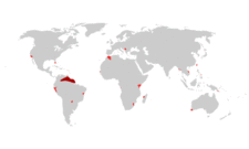 Distribución mundial del guppy.