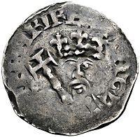 Silver coin showing the crowned head of Henry II.