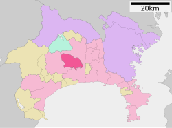 Location of Isehara in Kanagawa Prefecture