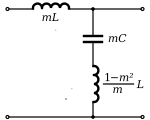 m-type low-pass filter series half section