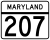 Maryland Route 207 marker