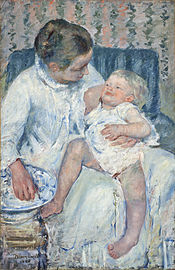 Mary Cassatt, Mother About to Wash Her Sleepy Child, 1880