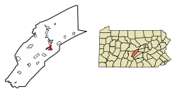 Location of Lewistown in Mifflin County, Pennsylvania