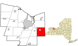 Location in Monroe County and the state of New York.