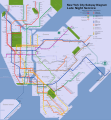 Late night subway service map