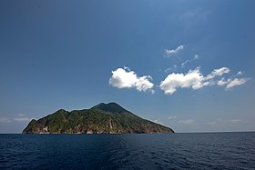 L'île de Narcondam vue depuis le sud.