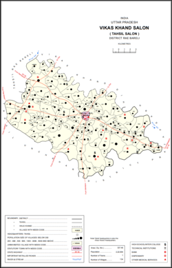 Map showing Ataganj Usri (#463) in Salon CD block