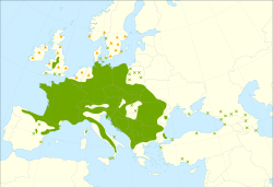 Distribución de Tilia platyphyllos.