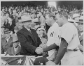 Ossie Bluege and Bucky Harris with United States president Harry S. Truman