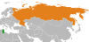 Location map for Russia and Tunisia.