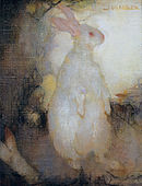 White rabbit standing, by Jan Mankes, 1910