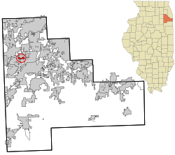 Location in Will County and the state of Illinois.